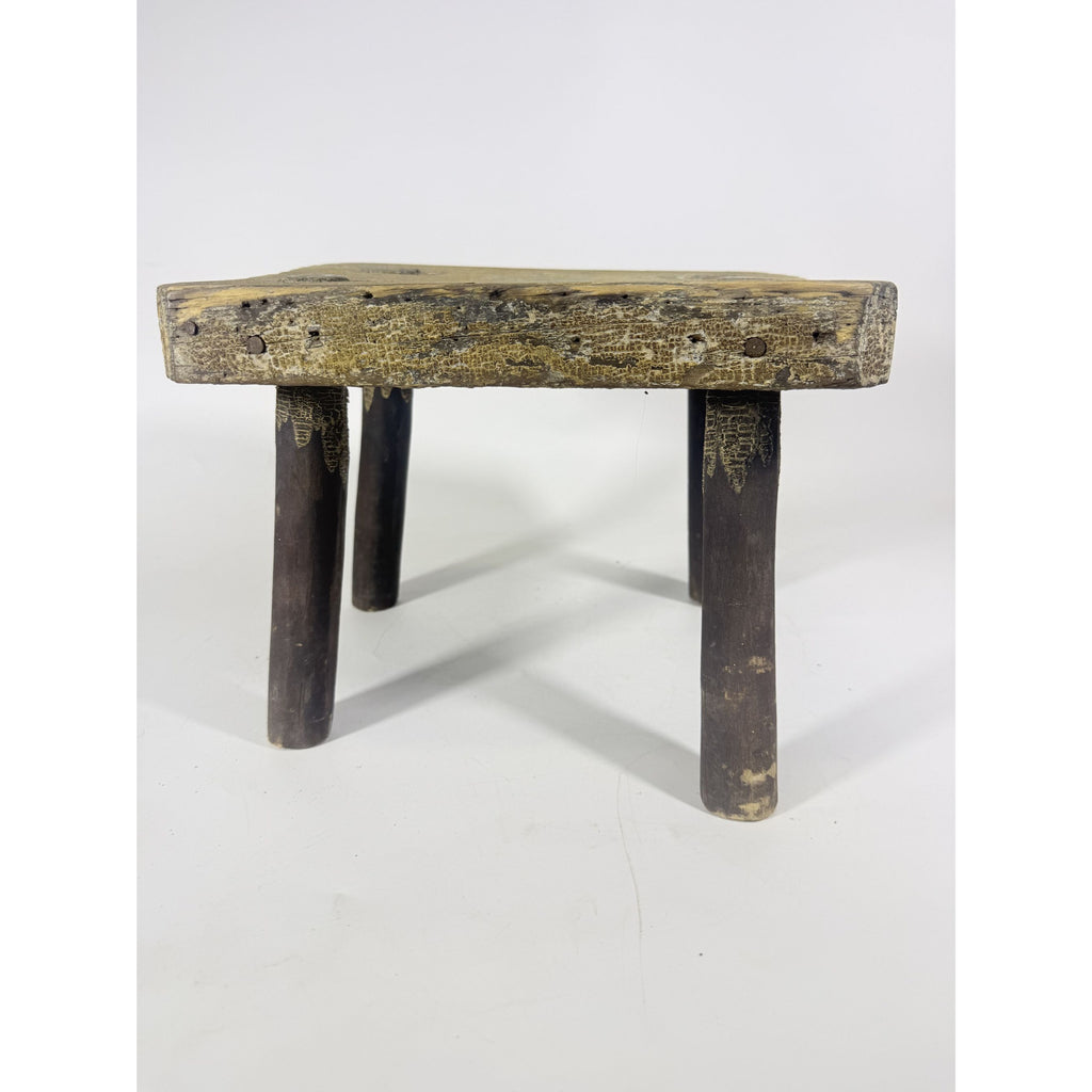 Milking Stool French Style Peg Leg Antique Wood Farmhouse Primtive Rustic Home Decor