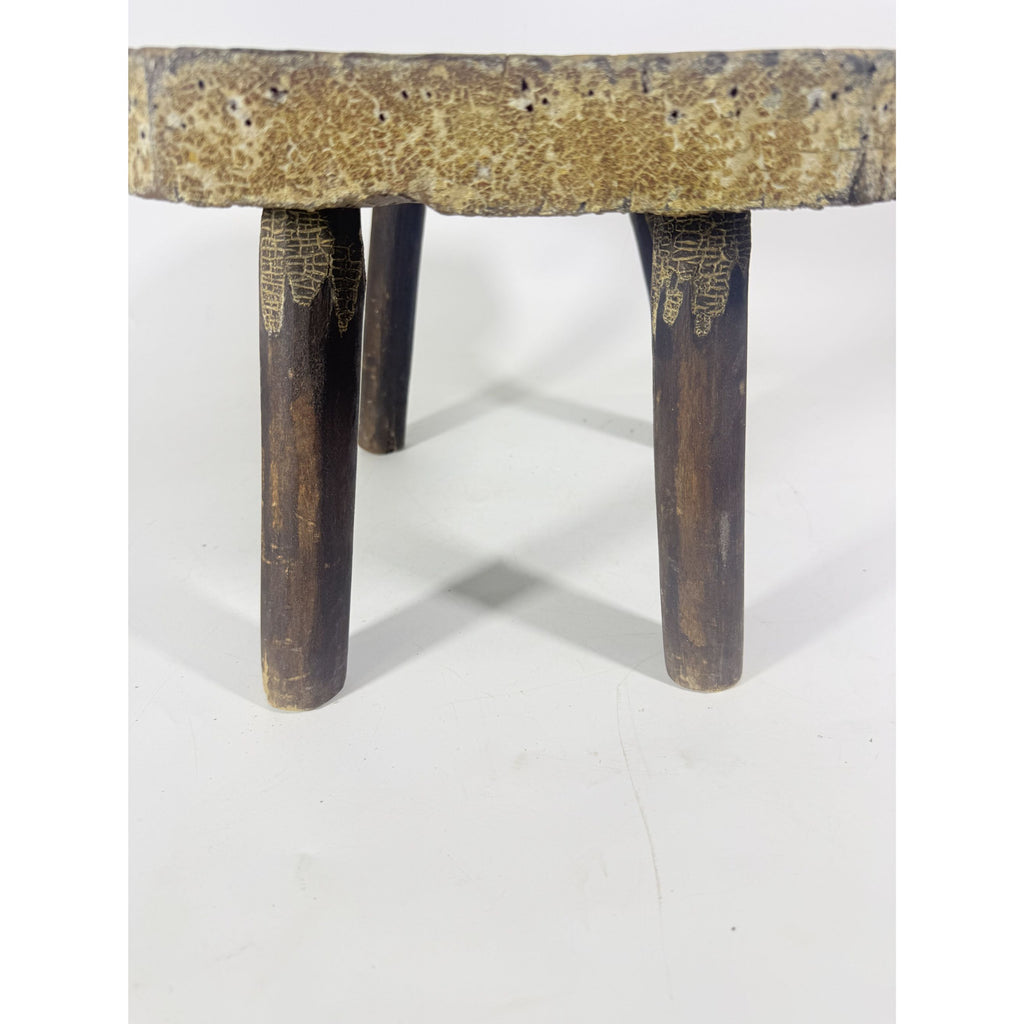 Milking Stool French Style Peg Leg Antique Wood Farmhouse Primtive Rustic Home Decor