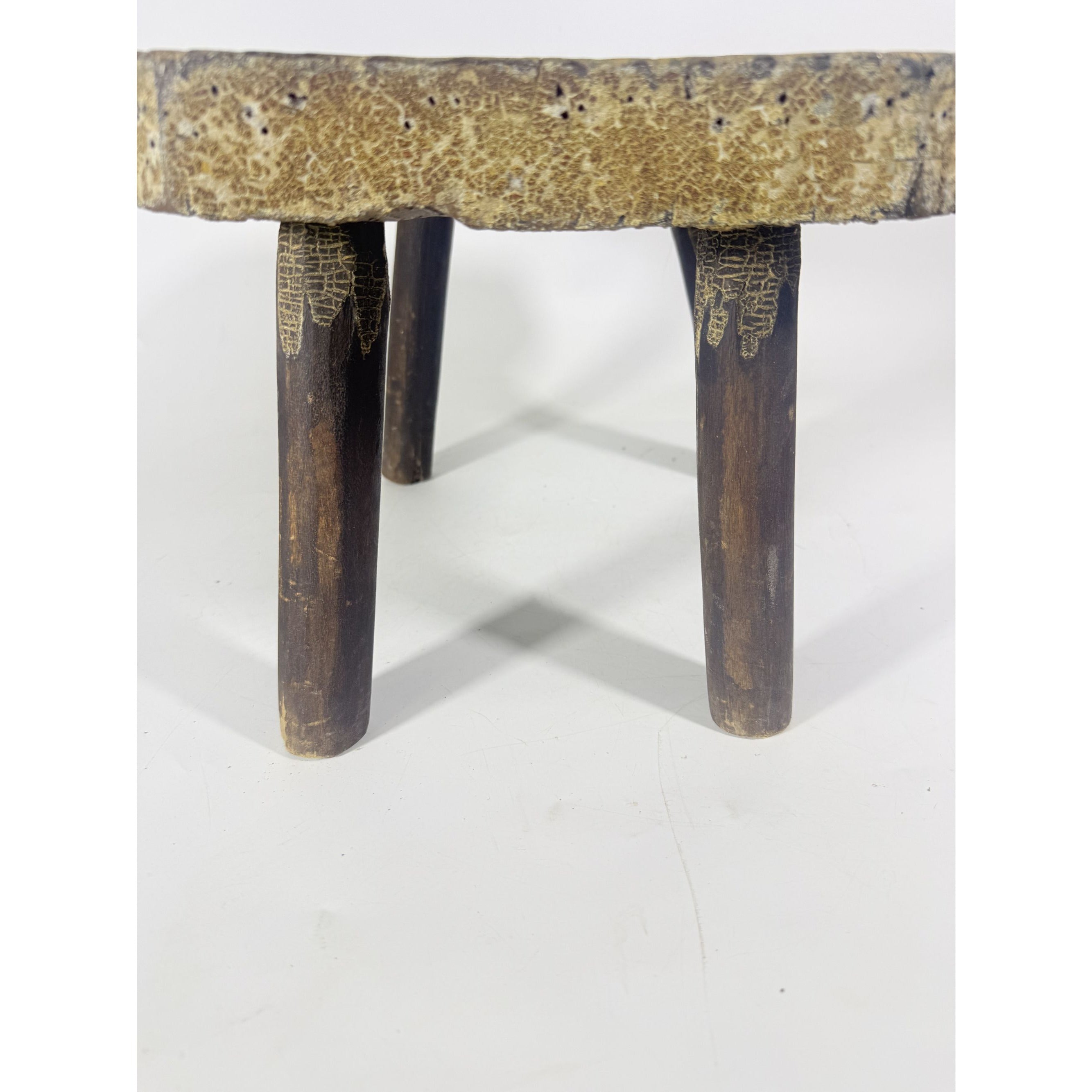 Milking Stool French Style Peg Leg Antique Wood Farmhouse Primtive Rustic Home Decor