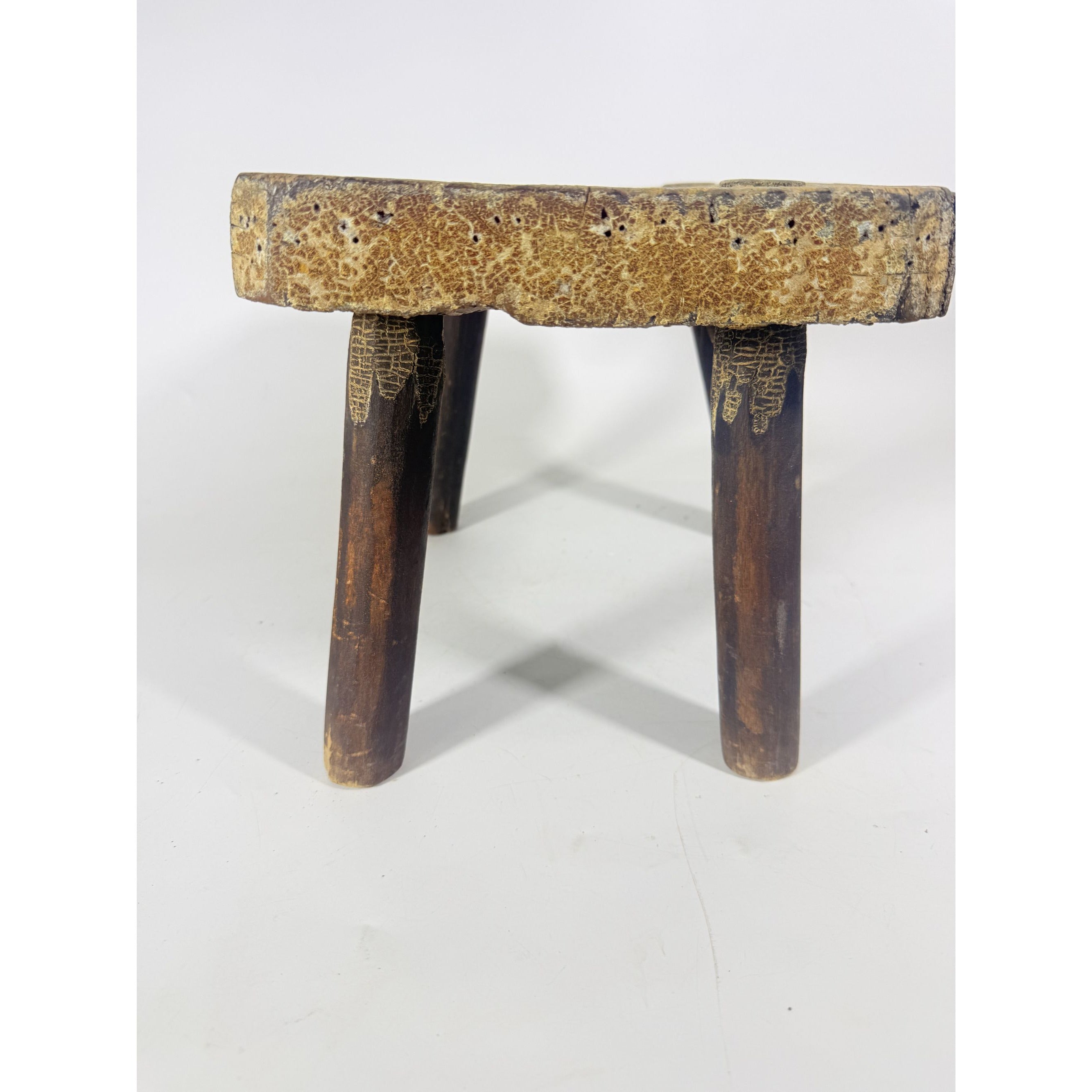 Milking Stool French Style Peg Leg Antique Wood Farmhouse Primtive Rustic Home Decor