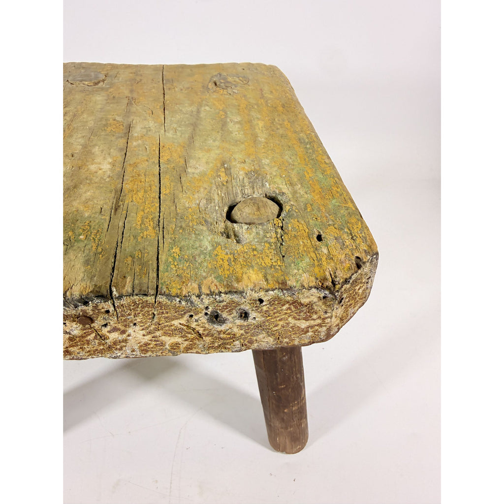 Milking Stool French Style Peg Leg Antique Wood Farmhouse Primtive Rustic Home Decor