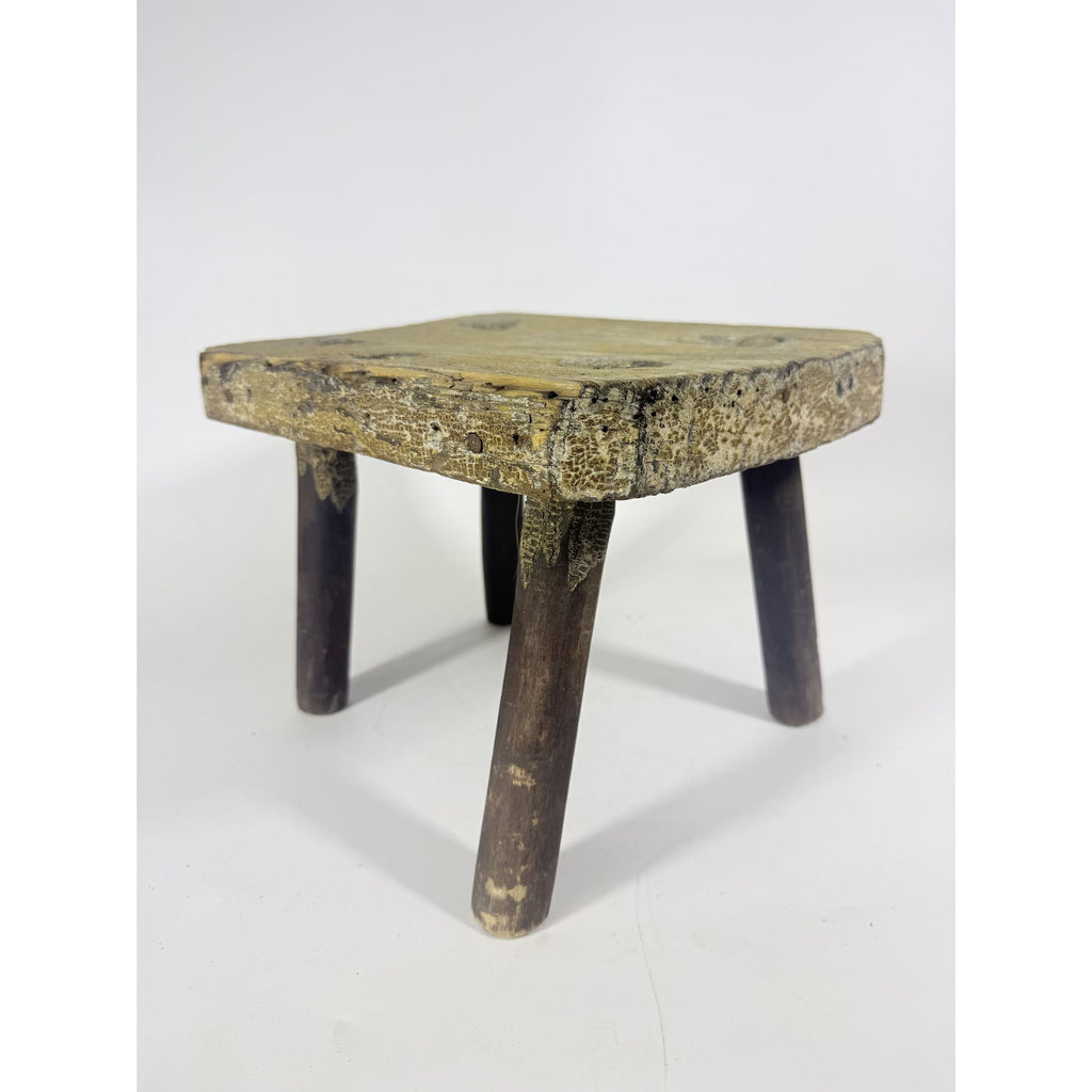 Milking Stool French Style Peg Leg Antique Wood Farmhouse Primtive Rustic Home Decor