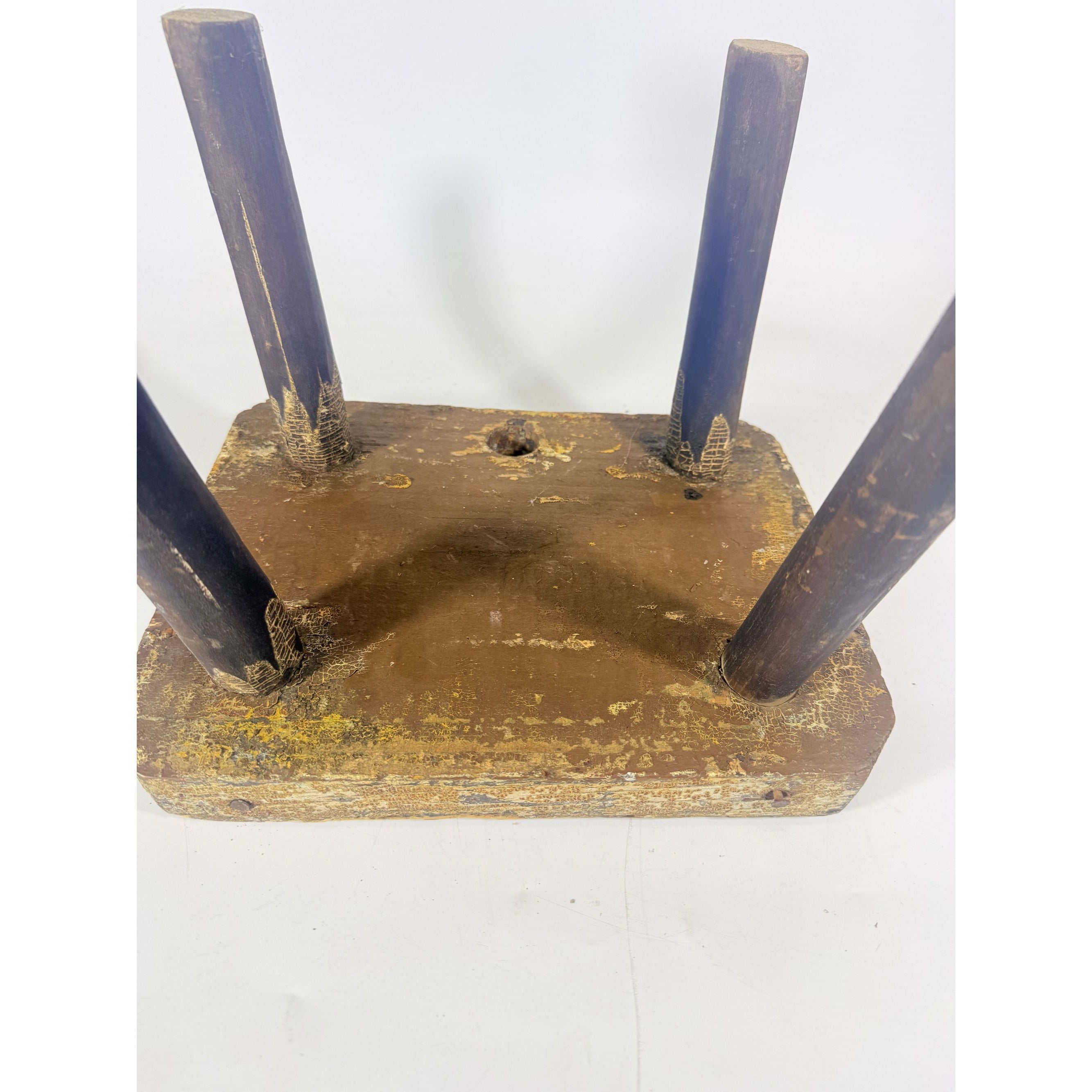 Milking Stool French Style Peg Leg Antique Wood Farmhouse Primtive Rustic Home Decor