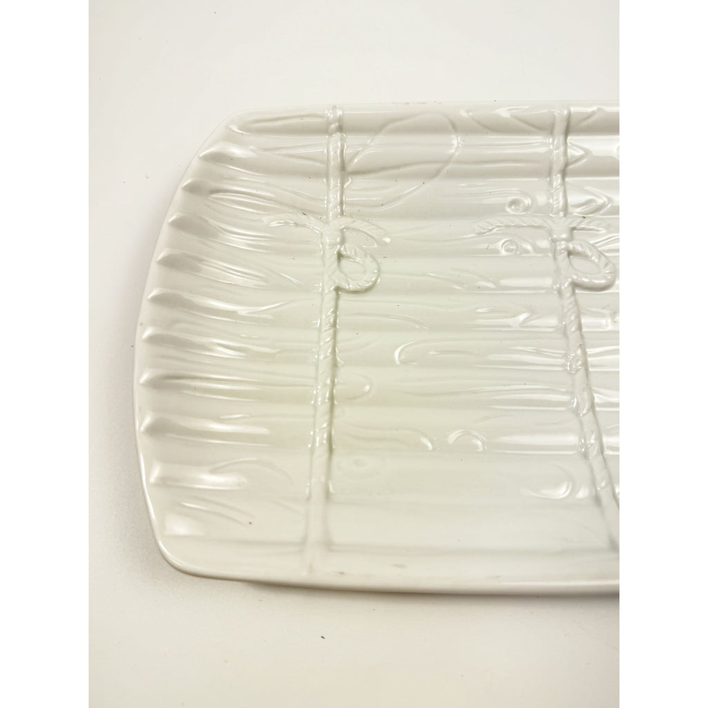 Asparagus Platter Plate Majolica Style Made In Portugal White Cottage Kitchen Replacement China Serving PiecesGrand Millennial