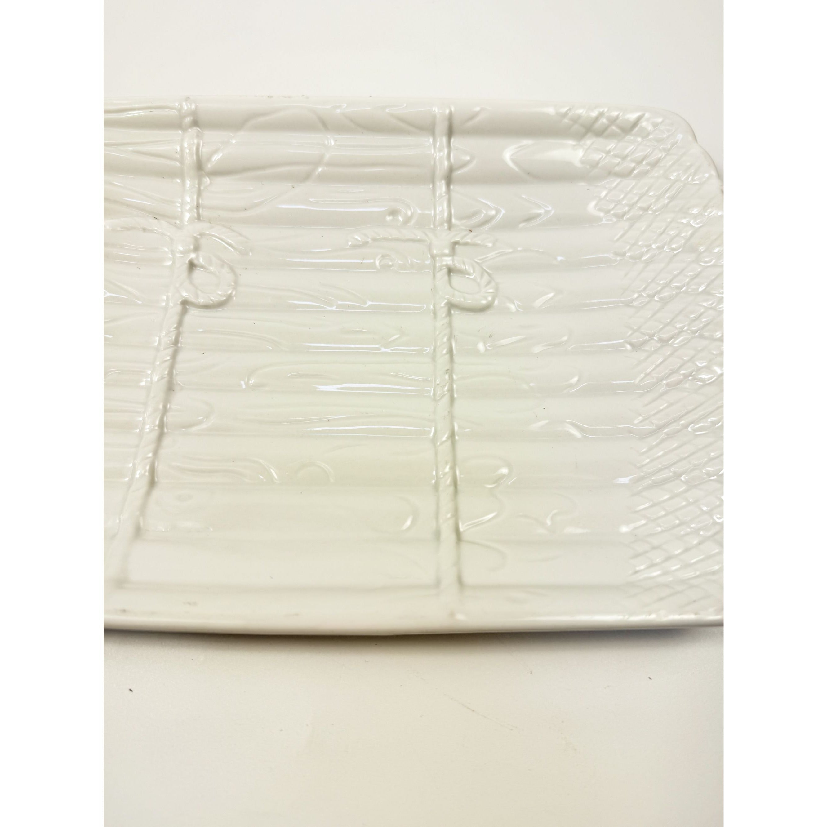 Asparagus Platter Plate Majolica Style Made In Portugal White Cottage Kitchen Replacement China Serving PiecesGrand Millennial