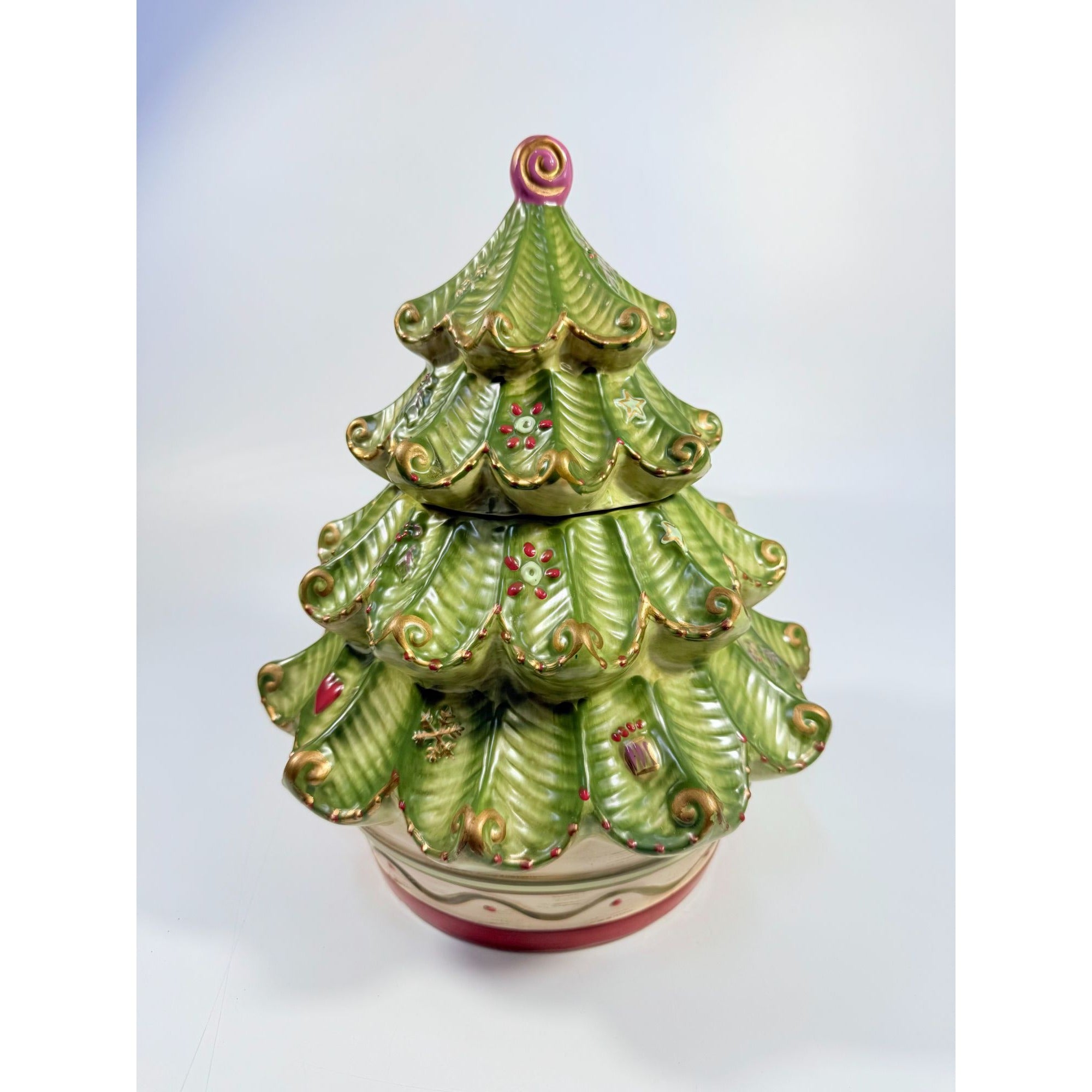 Cookie Jar Christmas Tree Pfaltzgraff Sculpted Holiday Spice Cermamic Holiday Kitchen  Decor | Seasonal Decorative Accents Lid and Base