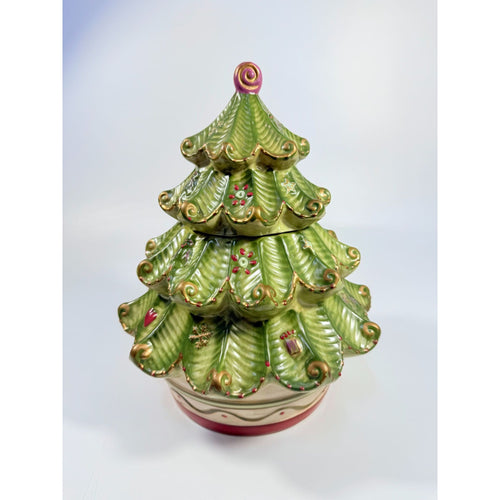 Cookie Jar Christmas Tree Pfaltzgraff Sculpted Holiday Spice Cermamic Holiday Kitchen  Decor | Seasonal Decorative Accents Lid and Base