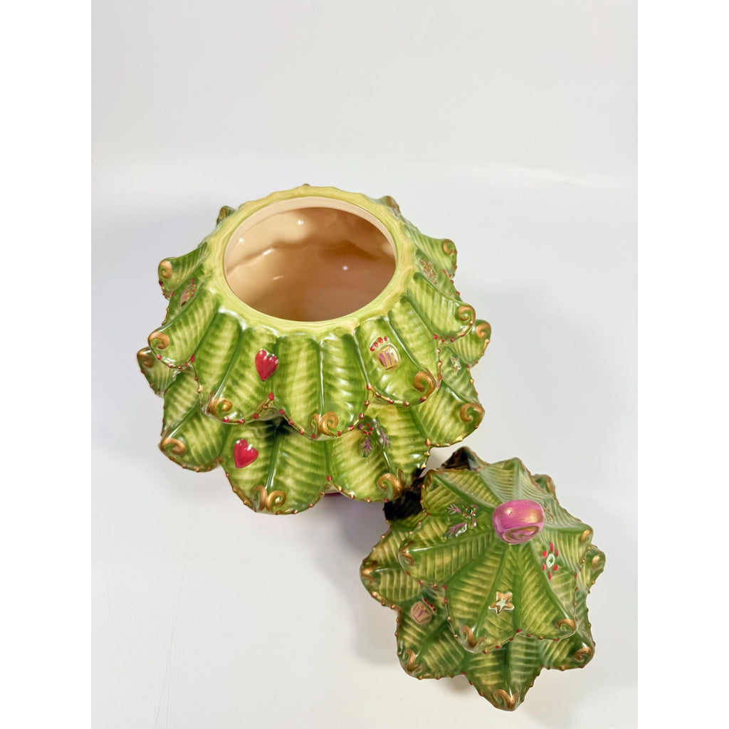 Cookie Jar Christmas Tree Pfaltzgraff Sculpted Holiday Spice Cermamic Holiday Kitchen  Decor | Seasonal Decorative Accents Lid and Base
