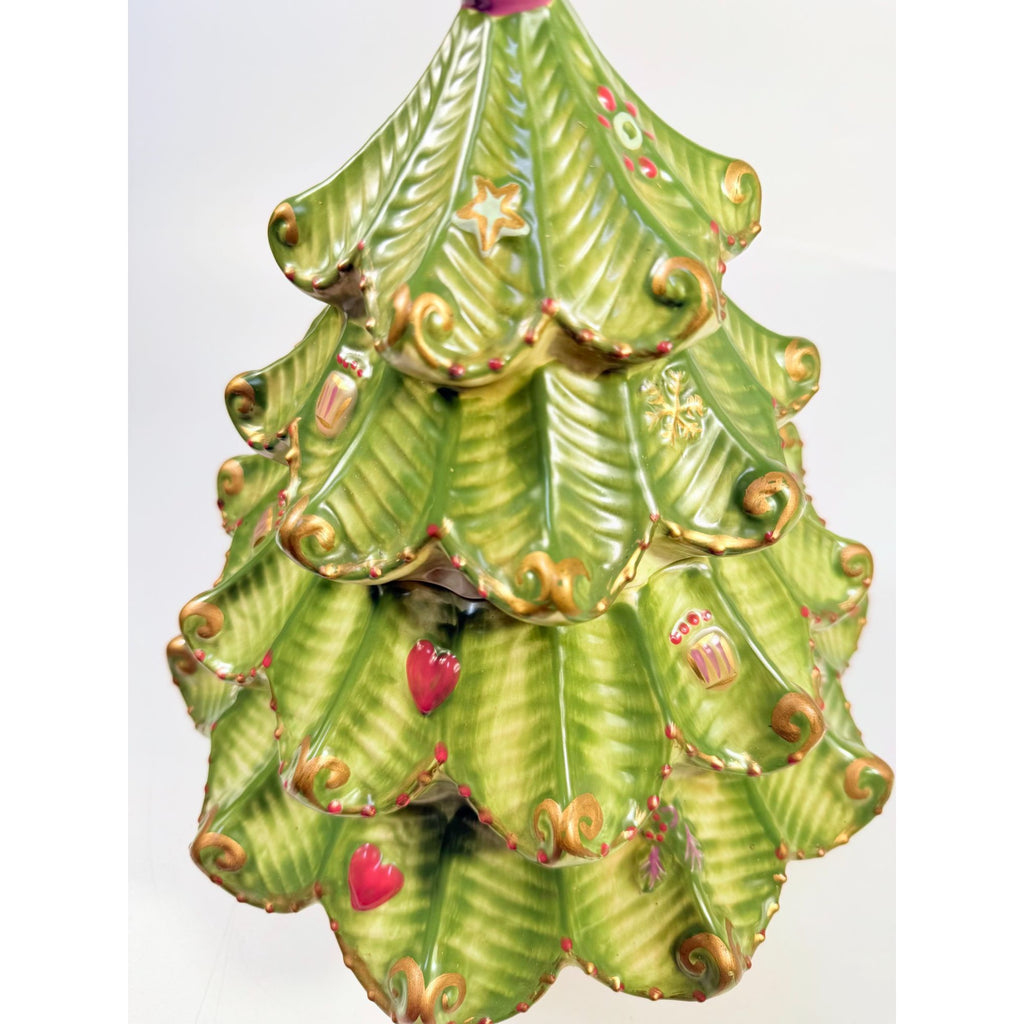 Cookie Jar Christmas Tree Pfaltzgraff Sculpted Holiday Spice Cermamic Holiday Kitchen  Decor | Seasonal Decorative Accents Lid and Base