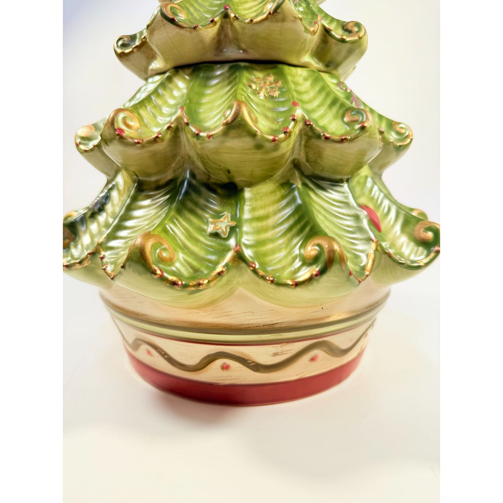 Cookie Jar Christmas Tree Pfaltzgraff Sculpted Holiday Spice Cermamic Holiday Kitchen  Decor | Seasonal Decorative Accents Lid and Base