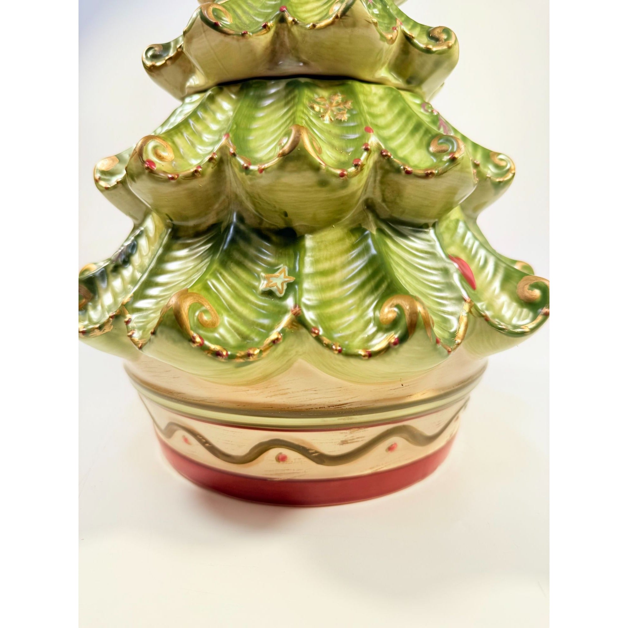 Cookie Jar Christmas Tree Pfaltzgraff Sculpted Holiday Spice Cermamic Holiday Kitchen  Decor | Seasonal Decorative Accents Lid and Base
