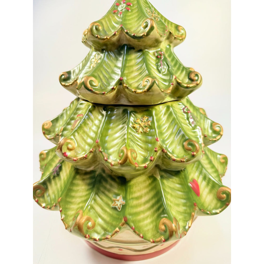Cookie Jar Christmas Tree Pfaltzgraff Sculpted Holiday Spice Cermamic Holiday Kitchen  Decor | Seasonal Decorative Accents Lid and Base