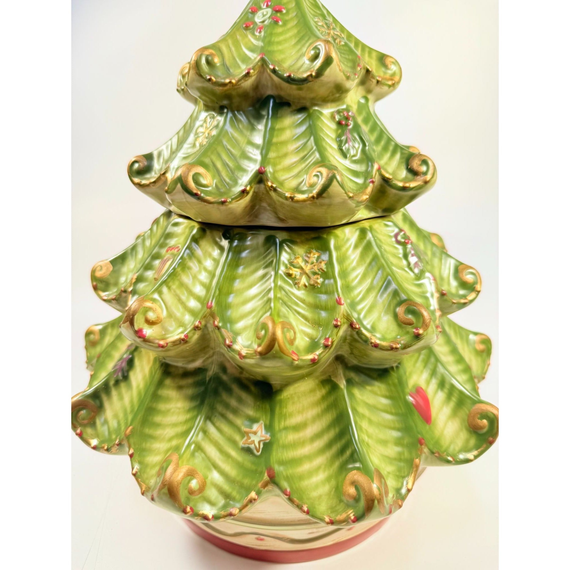 Cookie Jar Christmas Tree Pfaltzgraff Sculpted Holiday Spice Cermamic Holiday Kitchen  Decor | Seasonal Decorative Accents Lid and Base