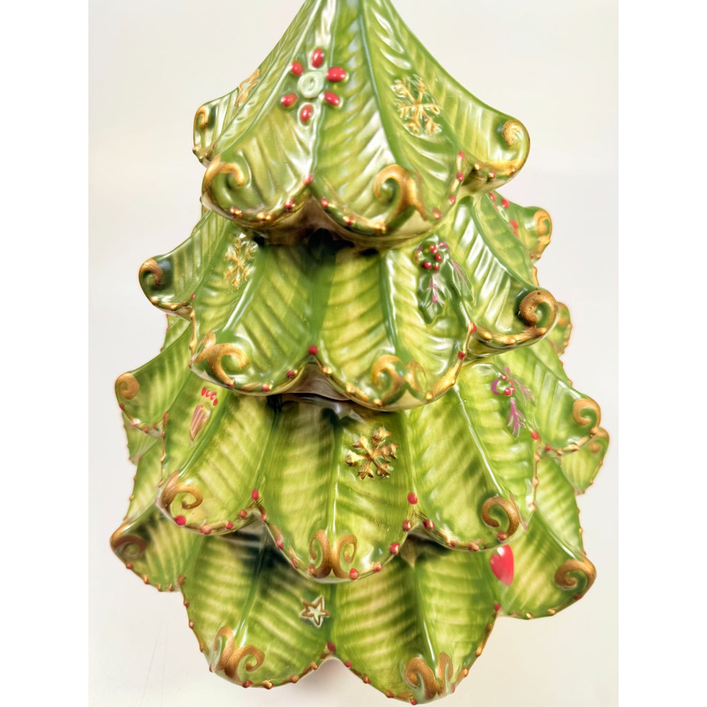 Cookie Jar Christmas Tree Pfaltzgraff Sculpted Holiday Spice Cermamic Holiday Kitchen  Decor | Seasonal Decorative Accents Lid and Base