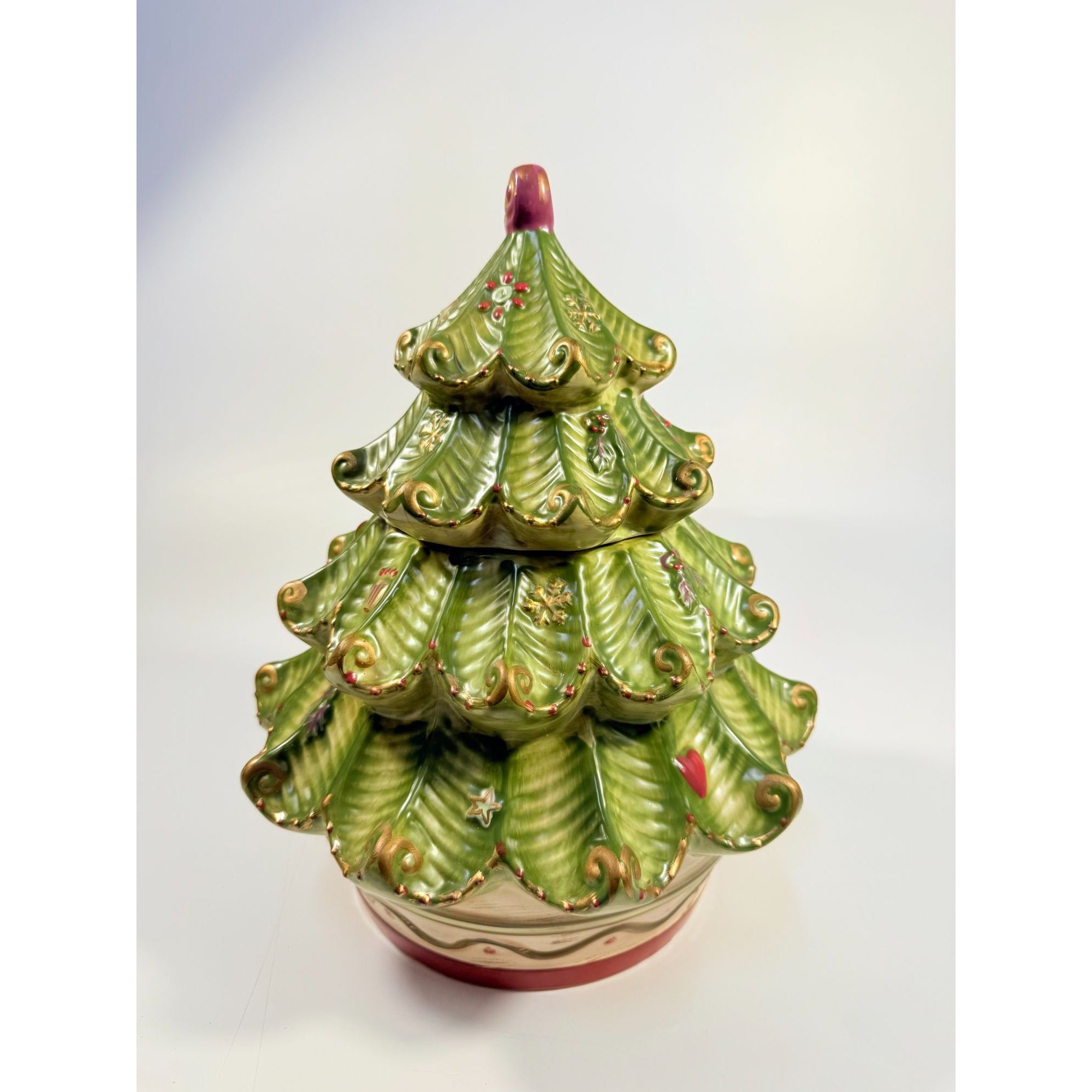 Cookie Jar Christmas Tree Pfaltzgraff Sculpted Holiday Spice Cermamic Holiday Kitchen  Decor | Seasonal Decorative Accents Lid and Base