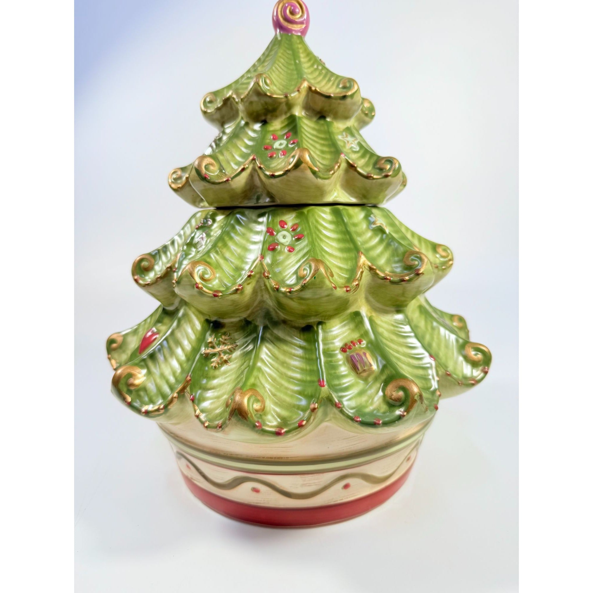 Cookie Jar Christmas Tree Pfaltzgraff Sculpted Holiday Spice Cermamic Holiday Kitchen  Decor | Seasonal Decorative Accents Lid and Base