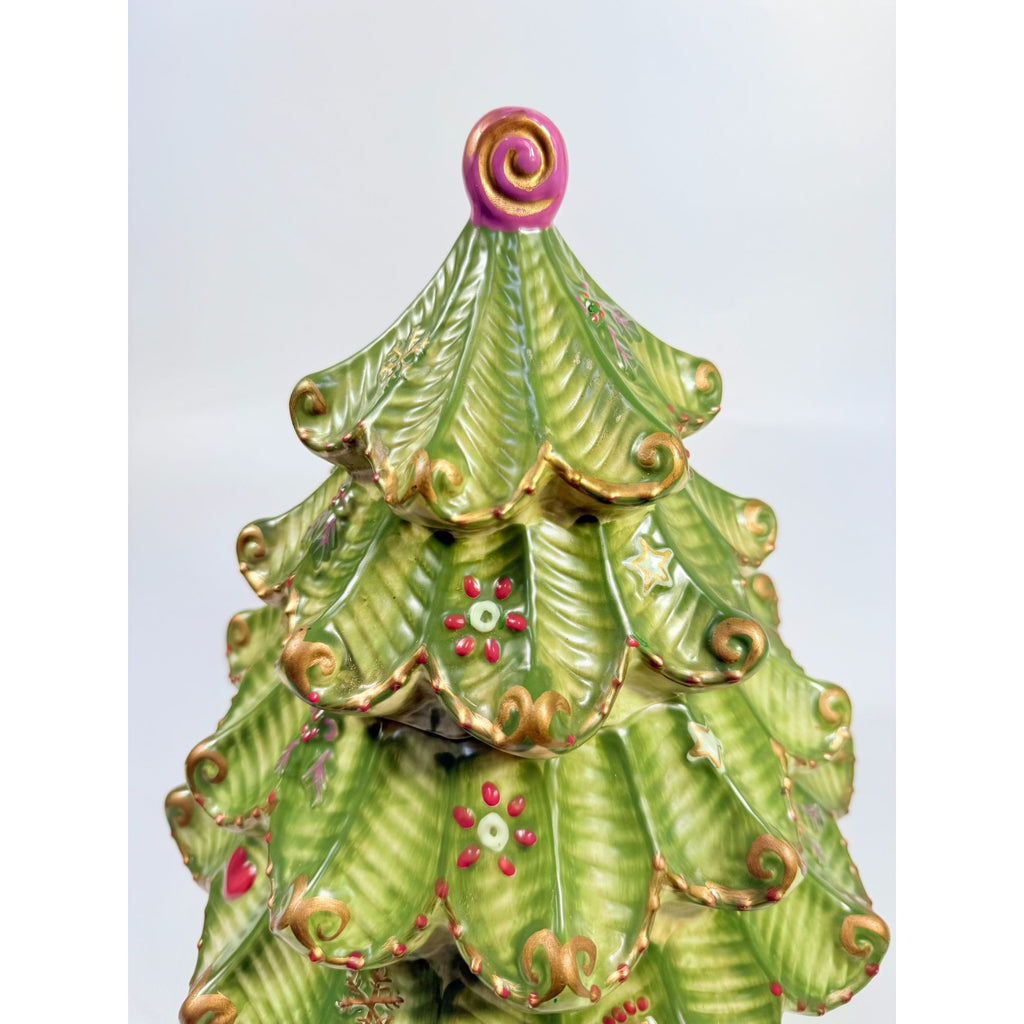 Cookie Jar Christmas Tree Pfaltzgraff Sculpted Holiday Spice Cermamic Holiday Kitchen  Decor | Seasonal Decorative Accents Lid and Base