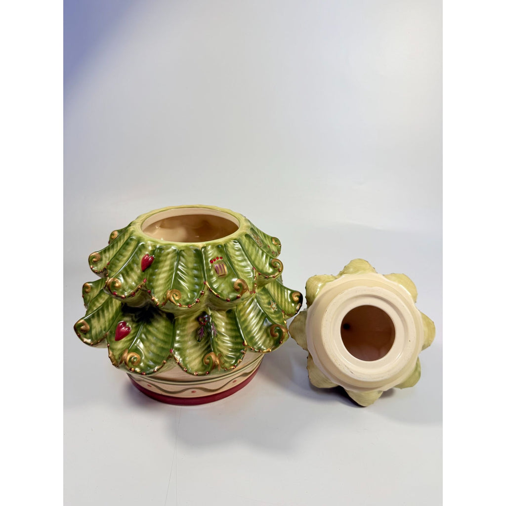 Cookie Jar Christmas Tree Pfaltzgraff Sculpted Holiday Spice Cermamic Holiday Kitchen  Decor | Seasonal Decorative Accents Lid and Base