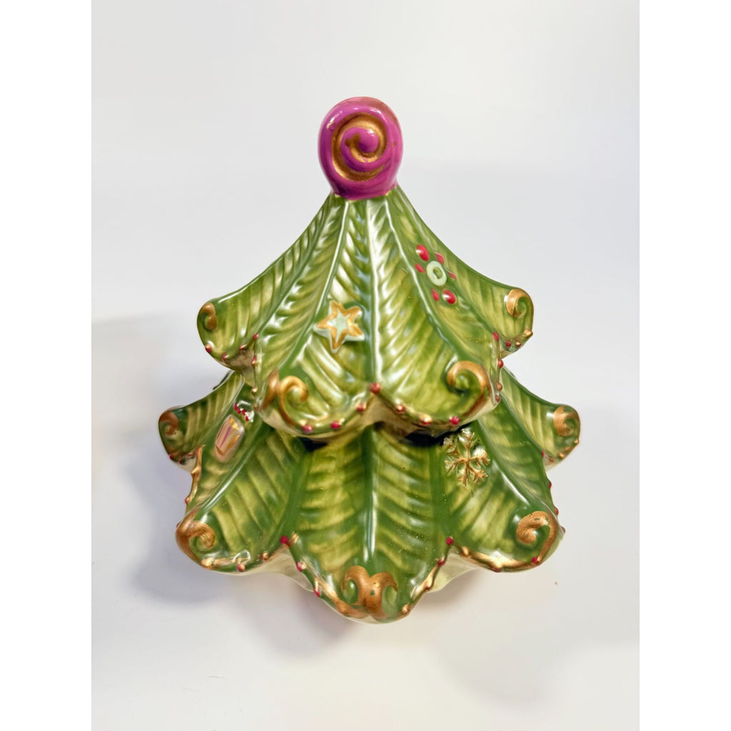 Cookie Jar Christmas Tree Pfaltzgraff Sculpted Holiday Spice Cermamic Holiday Kitchen  Decor | Seasonal Decorative Accents Lid and Base