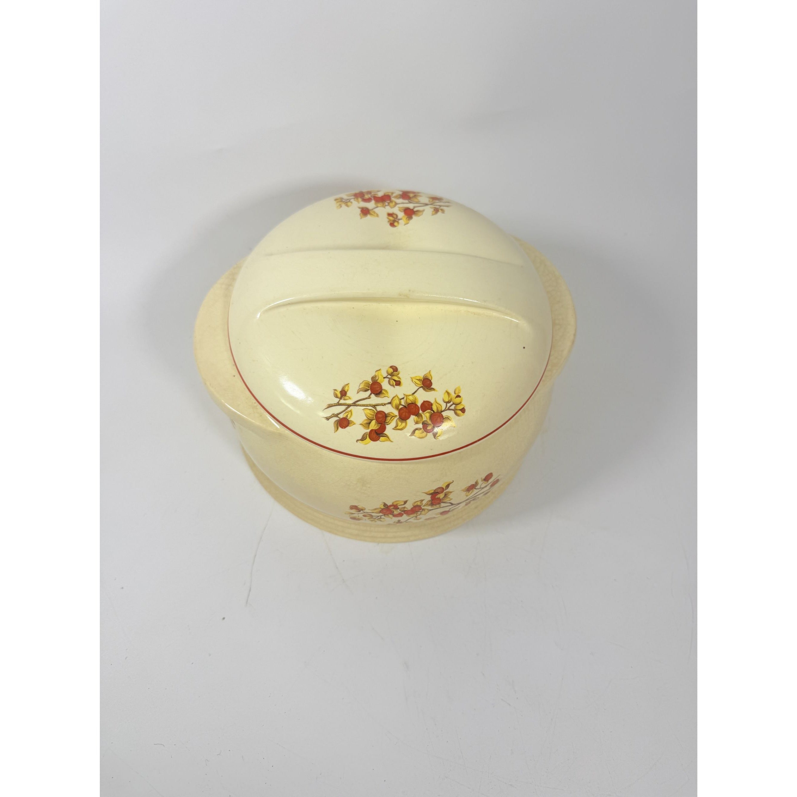 Ironstone Lidded Casserole 2.25 qt Vintage Universal Cambridge Pottery BitterSweet  Made Farmhouse Rustic Primitive Granny Core