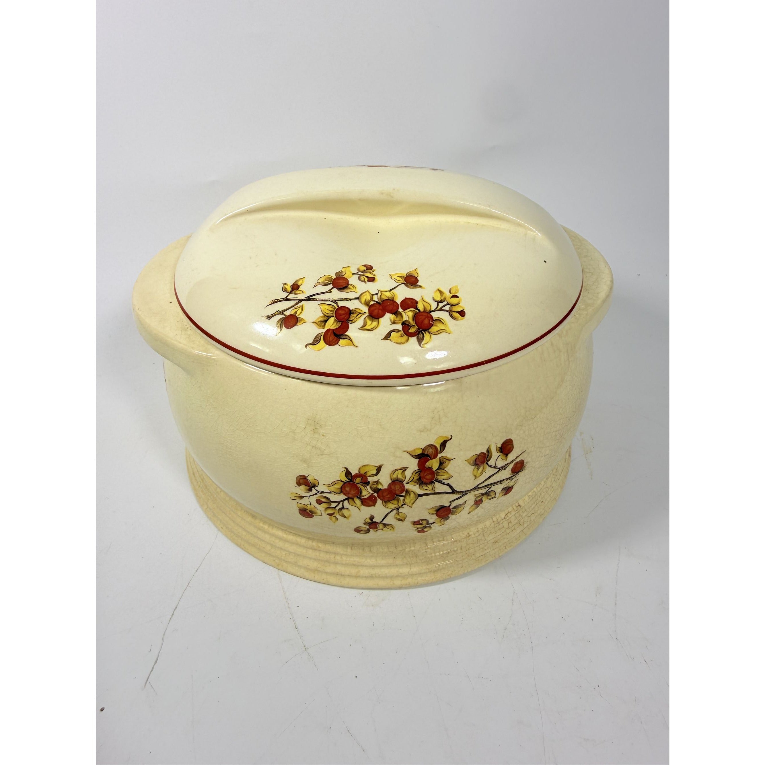 Ironstone Lidded Casserole 2.25 qt Vintage Universal Cambridge Pottery BitterSweet  Made Farmhouse Rustic Primitive Granny Core
