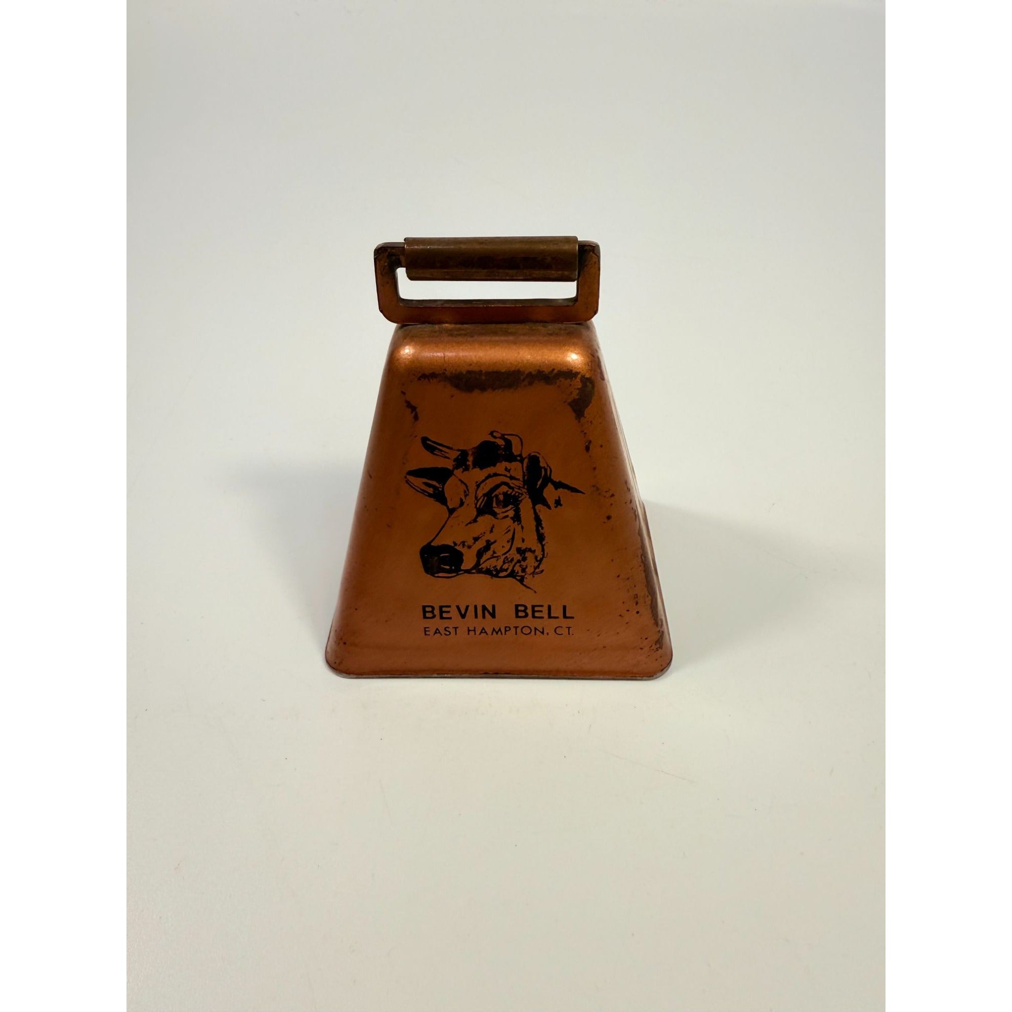 Cowbell Bevin Bell Copper Cowbell With Handle East Hampton CT | Vintage cow bell Farmhouse Primitive Cow Country Decor Rustic Primitive