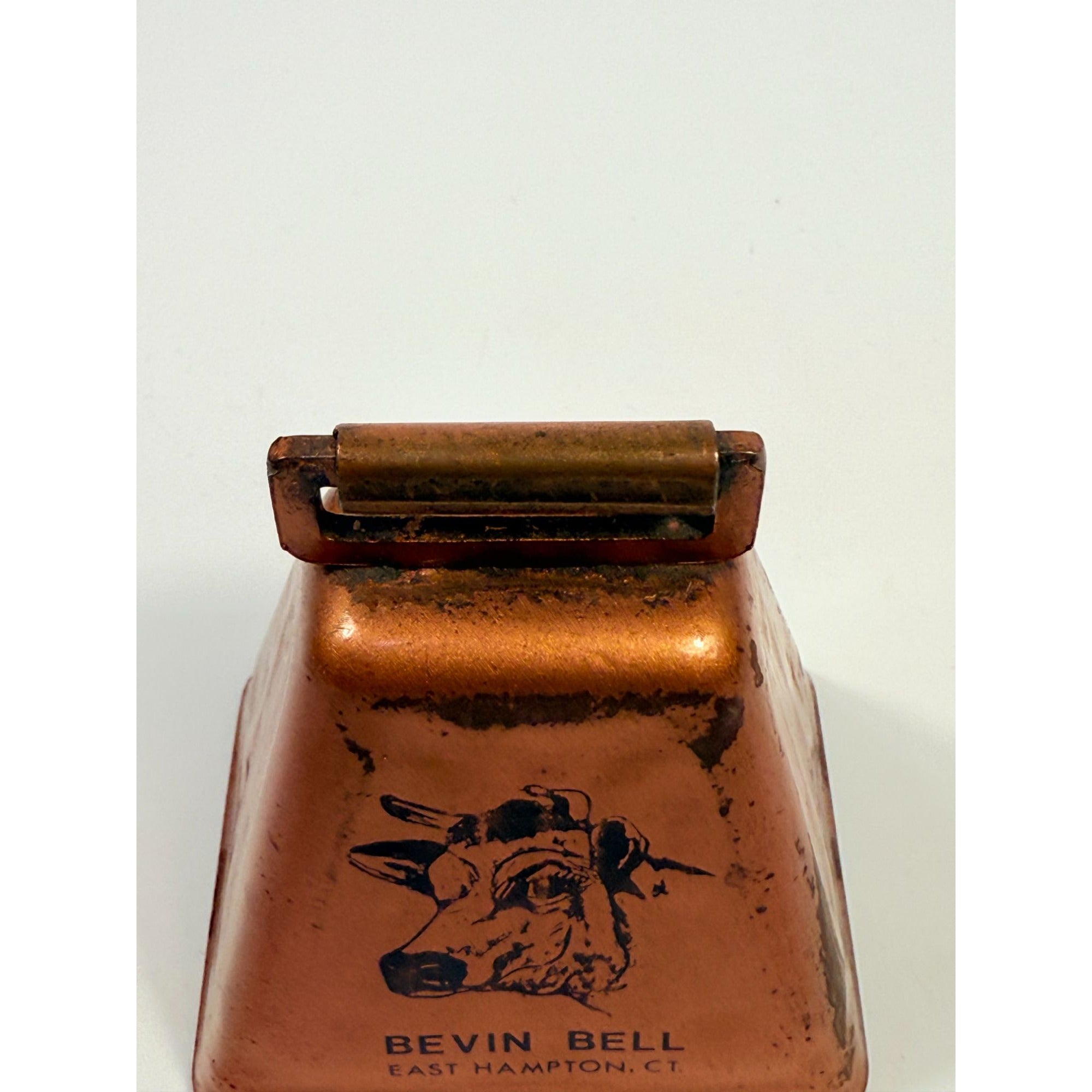 Cowbell Bevin Bell Copper Cowbell With Handle East Hampton CT | Vintage cow bell Farmhouse Primitive Cow Country Decor Rustic Primitive