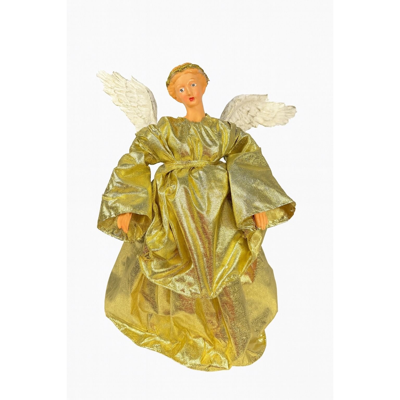 Angel Tree Topper Fontanini italian Style Elegant Gold Vintage Christmas Resin Holiday Seasonal Decor Collectible Religious Art Home