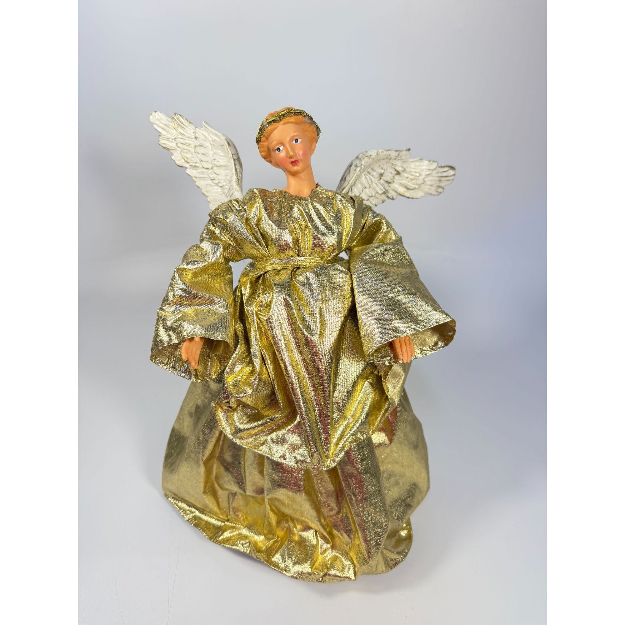 Angel Tree Topper Fontanini italian Style Elegant Gold Vintage Christmas Resin Holiday Seasonal Decor Collectible Religious Art Home
