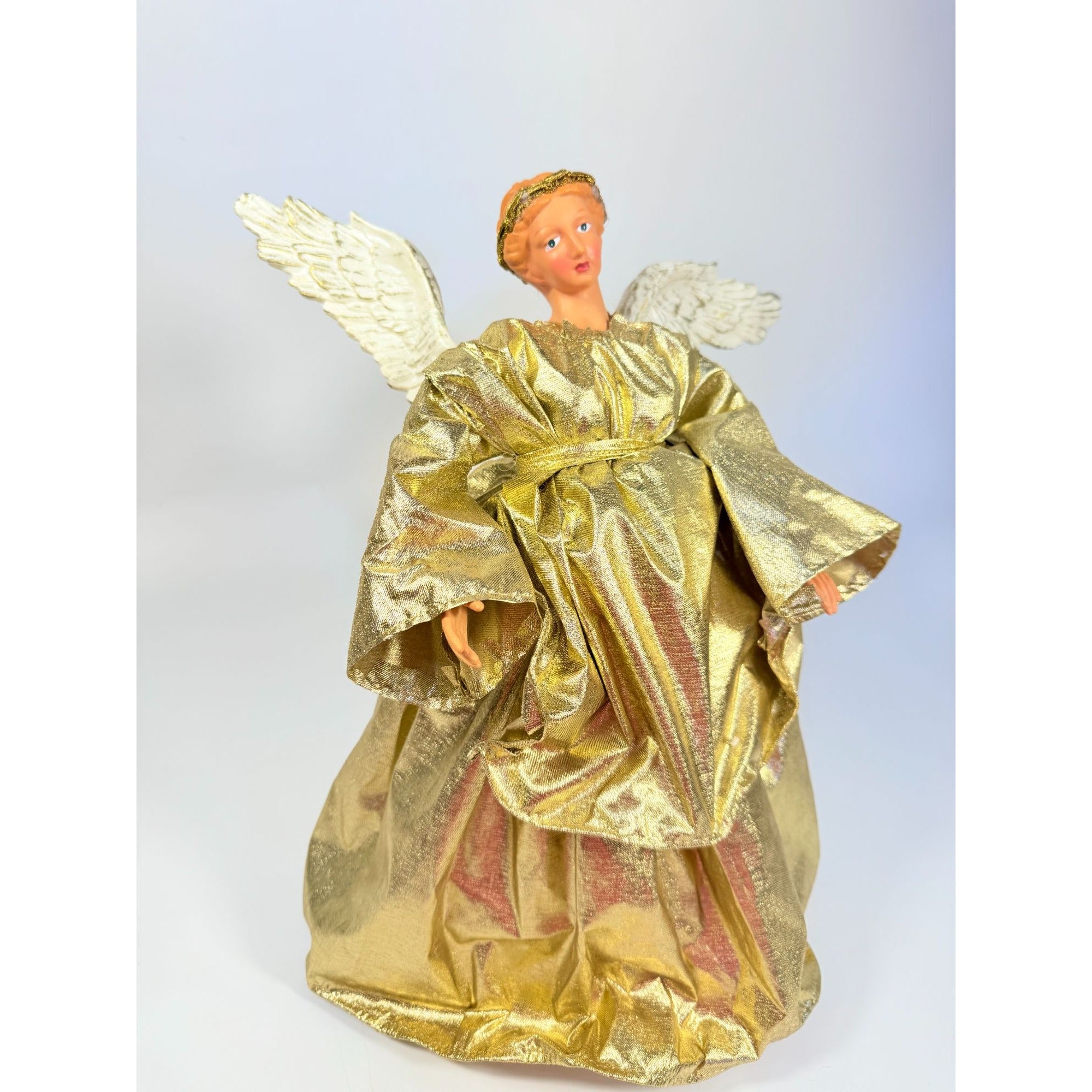 Angel Tree Topper Fontanini italian Style Elegant Gold Vintage Christmas Resin Holiday Seasonal Decor Collectible Religious Art Home