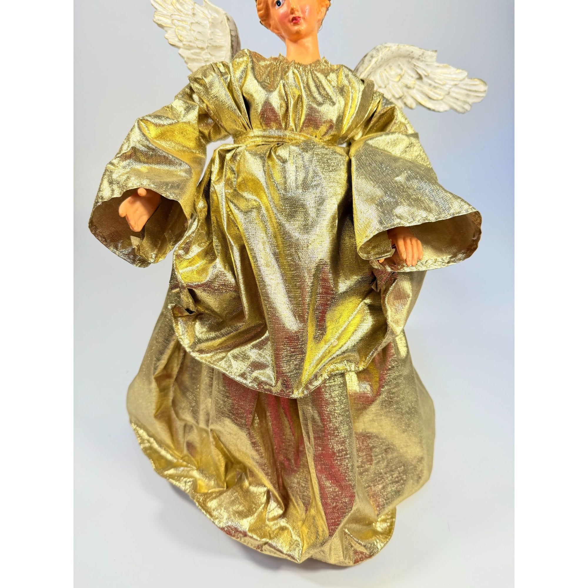 Angel Tree Topper Fontanini italian Style Elegant Gold Vintage Christmas Resin Holiday Seasonal Decor Collectible Religious Art Home