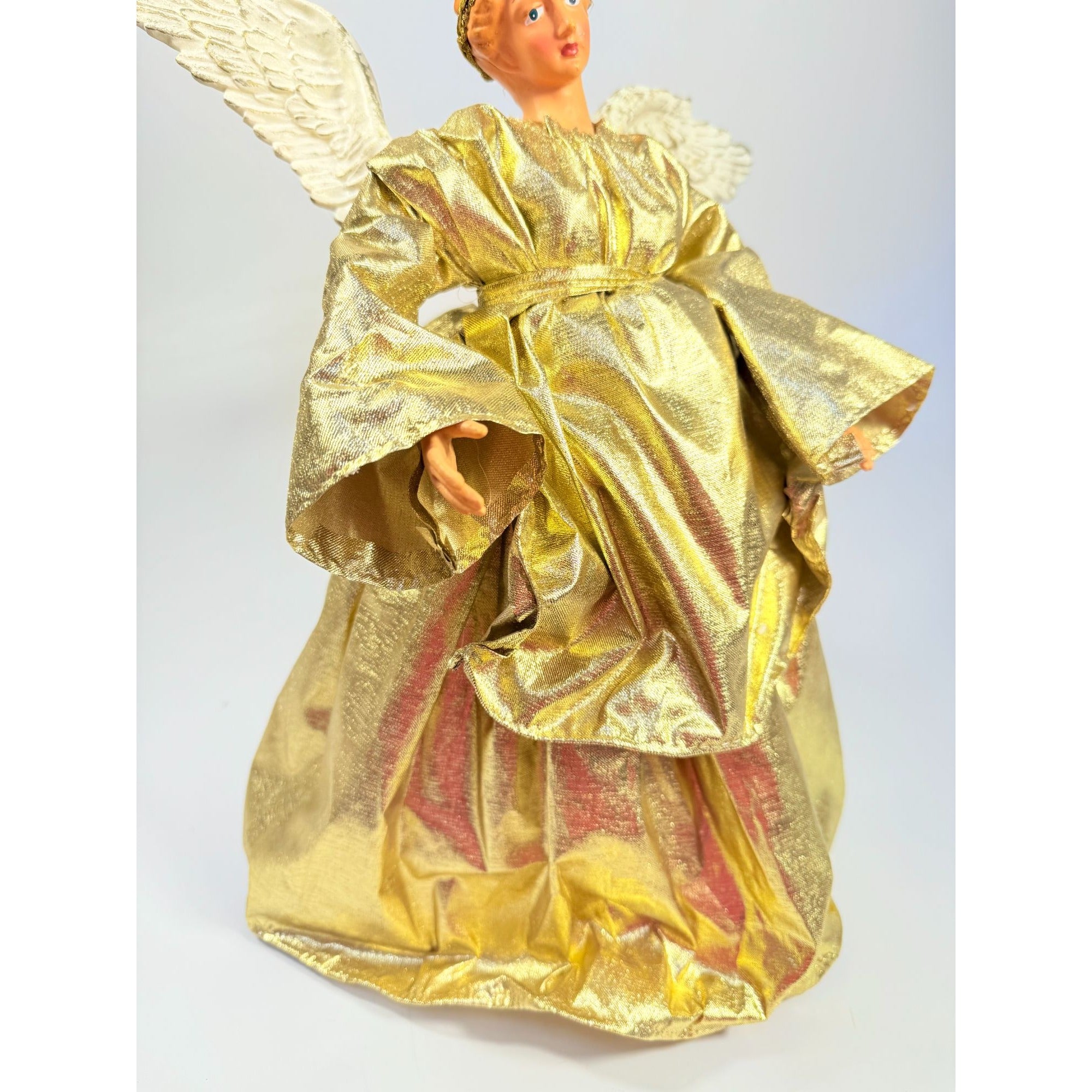 Angel Tree Topper Fontanini italian Style Elegant Gold Vintage Christmas Resin Holiday Seasonal Decor Collectible Religious Art Home