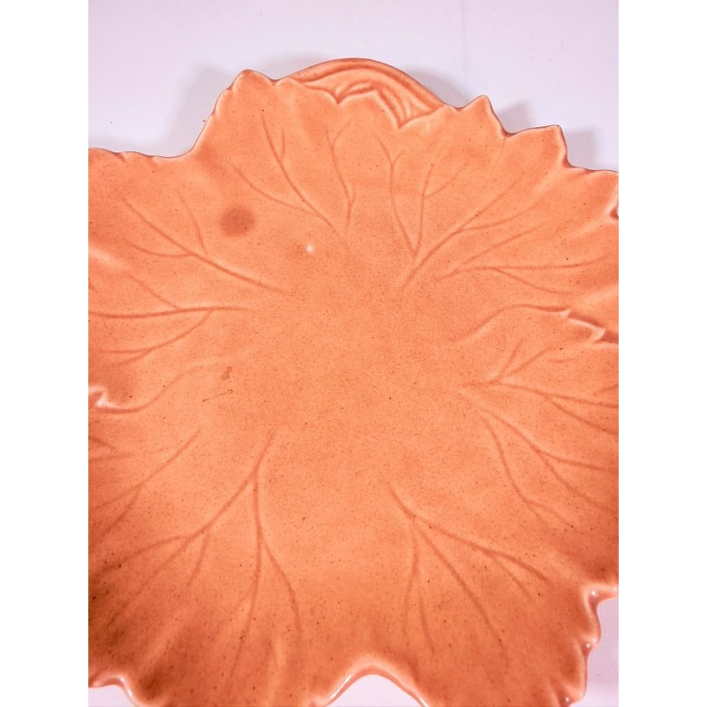 Salad Dessert Snack Plate Steubenville Woodfield Ohio Pottery Autumn Leaf Speckled Salmon Pink Mauve Peach Set 3 Vintage Replacement China