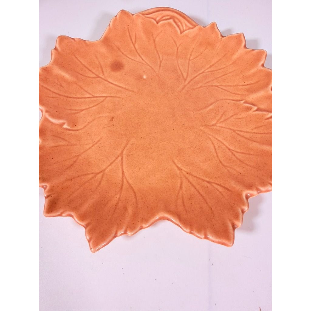Salad Dessert Snack Plate Steubenville Woodfield Ohio Pottery Autumn Leaf Speckled Salmon Pink Mauve Peach Set 3 Vintage Replacement China