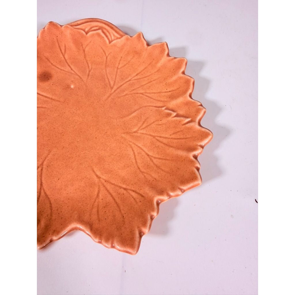 Salad Dessert Snack Plate Steubenville Woodfield Ohio Pottery Autumn Leaf Speckled Salmon Pink Mauve Peach Set 3 Vintage Replacement China