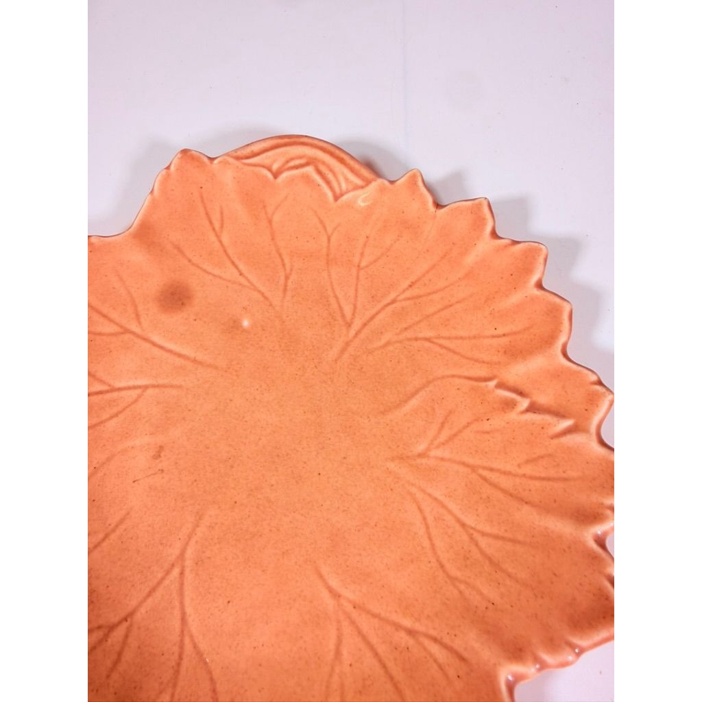 Salad Dessert Snack Plate Steubenville Woodfield Ohio Pottery Autumn Leaf Speckled Salmon Pink Mauve Peach Set 3 Vintage Replacement China