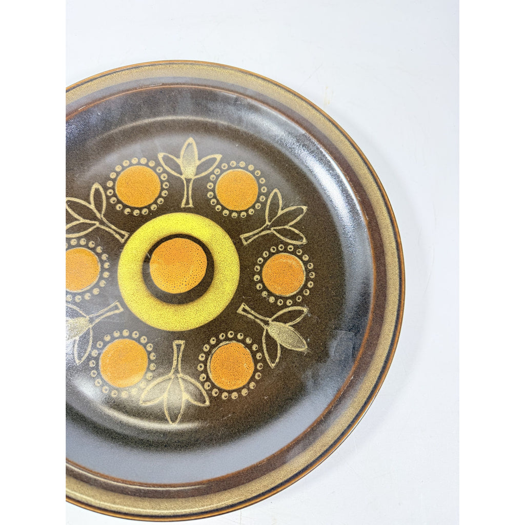 Stoneware Chop Platter Georges Briard Aztec 12" Vintage Mid Century Brown Orange Replacement China Kitschy Japan Muted Earthtones