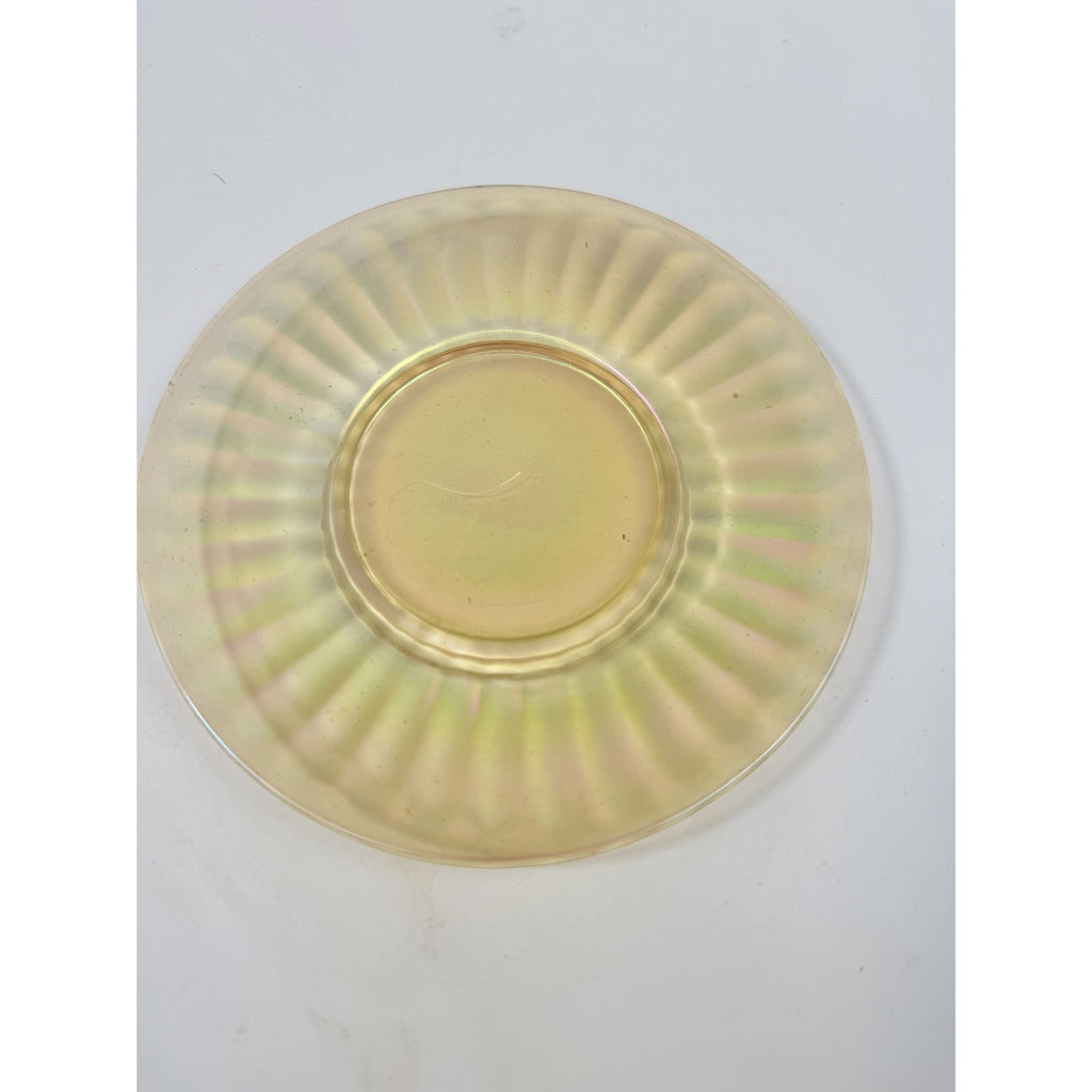 Appetizer Dessert Plates Carnival Glass Iridescent Marigold Optic Swirl Plate Set 2 Glassware Replacement Dining Hostess