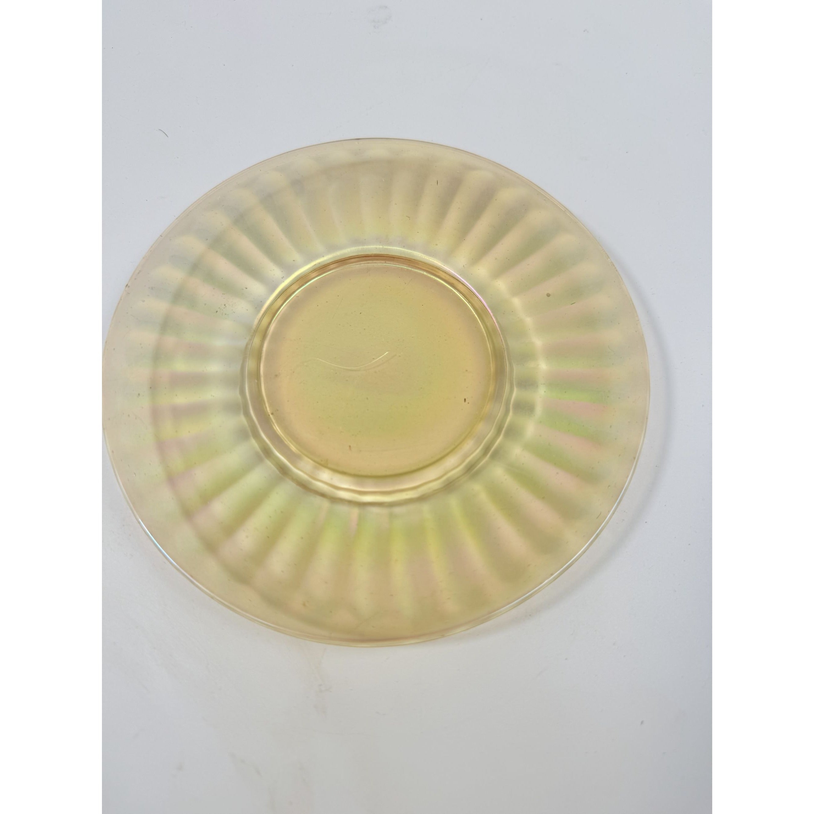 Appetizer Dessert Plates Carnival Glass Iridescent Marigold Optic Swirl Plate Set 2 Glassware Replacement Dining Hostess