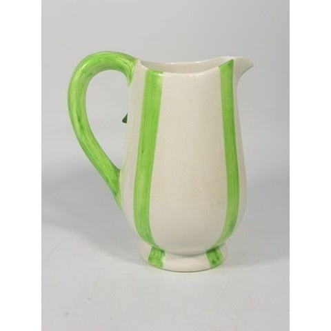 Majolica Pottery Pitcher Hand Painted Raised Apple Fruit Made in Italy L'artigiana Vintage Vase Ktichen Replacement China Deruta Italian