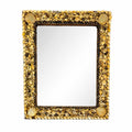Wall Mirror Shell Encrusted Handmade Velvet Back Coastal Nancy Myers Home Decor Decorative Accents Galley Seashells