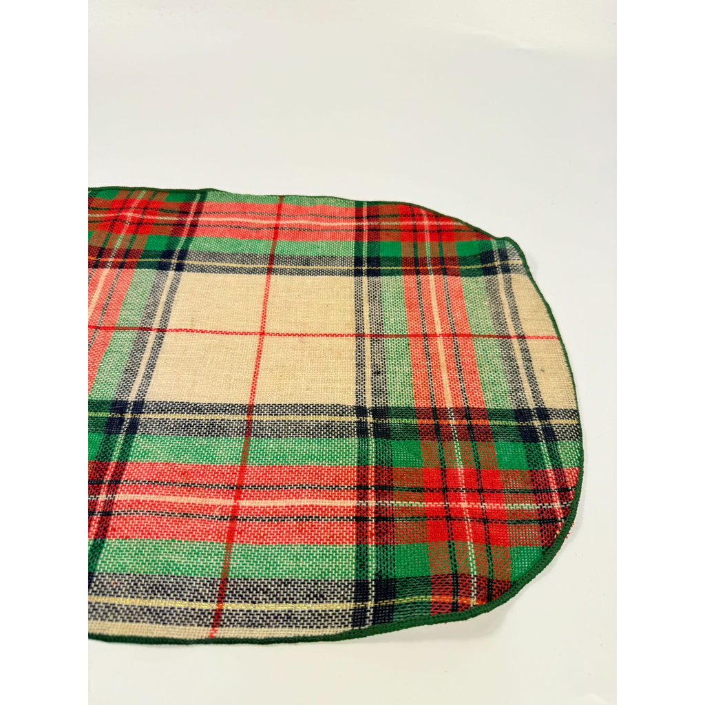 Placemats Set 4 Christmas Winter Ralph Lauren Style Holiday | Plaid Tartan Gold Red Green Blue