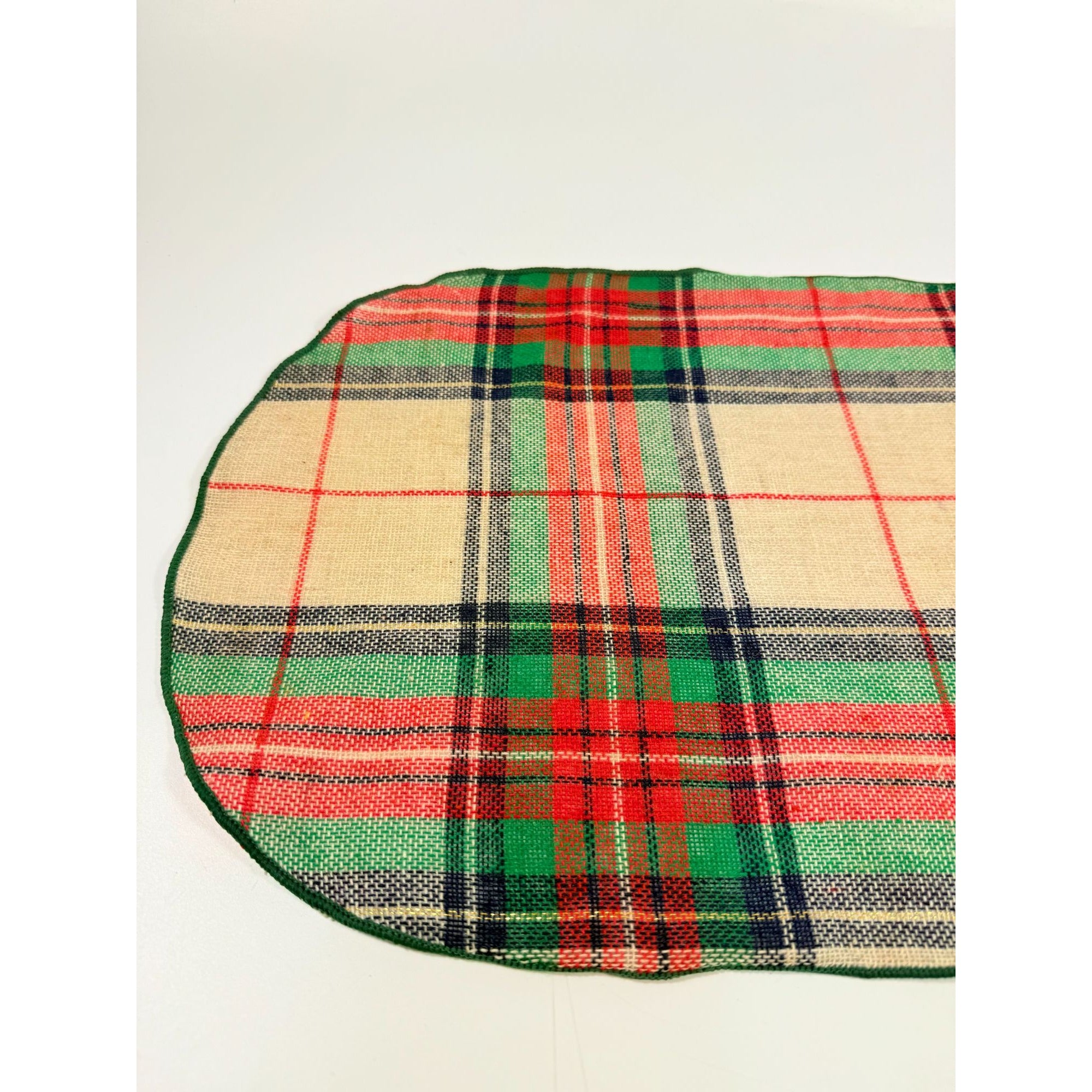 Placemats Set 4 Christmas Winter Ralph Lauren Style Holiday | Plaid Tartan Gold Red Green Blue