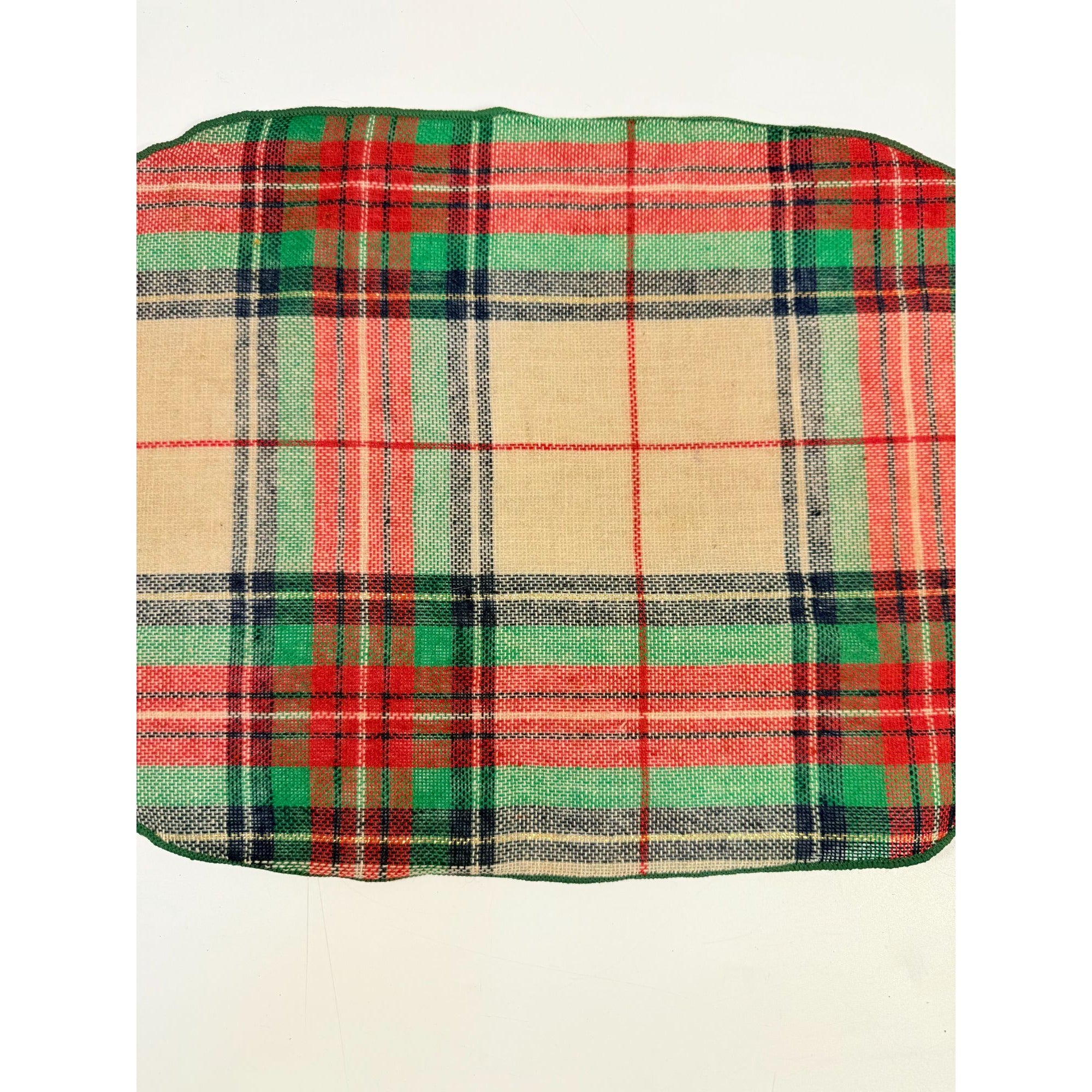 Placemats Set 4 Christmas Winter Ralph Lauren Style Holiday | Plaid Tartan Gold Red Green Blue