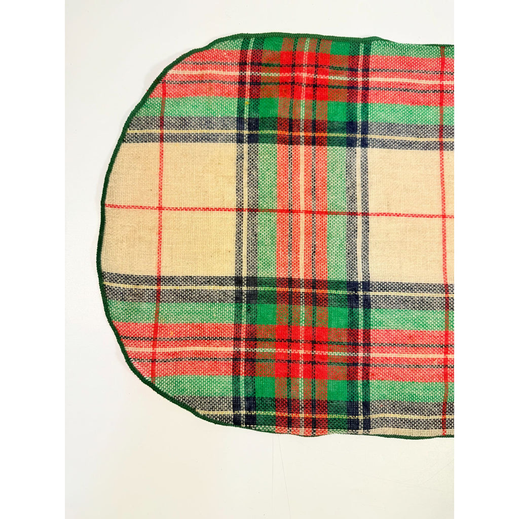 Placemats Set 4 Christmas Winter Ralph Lauren Style Holiday | Plaid Tartan Gold Red Green Blue