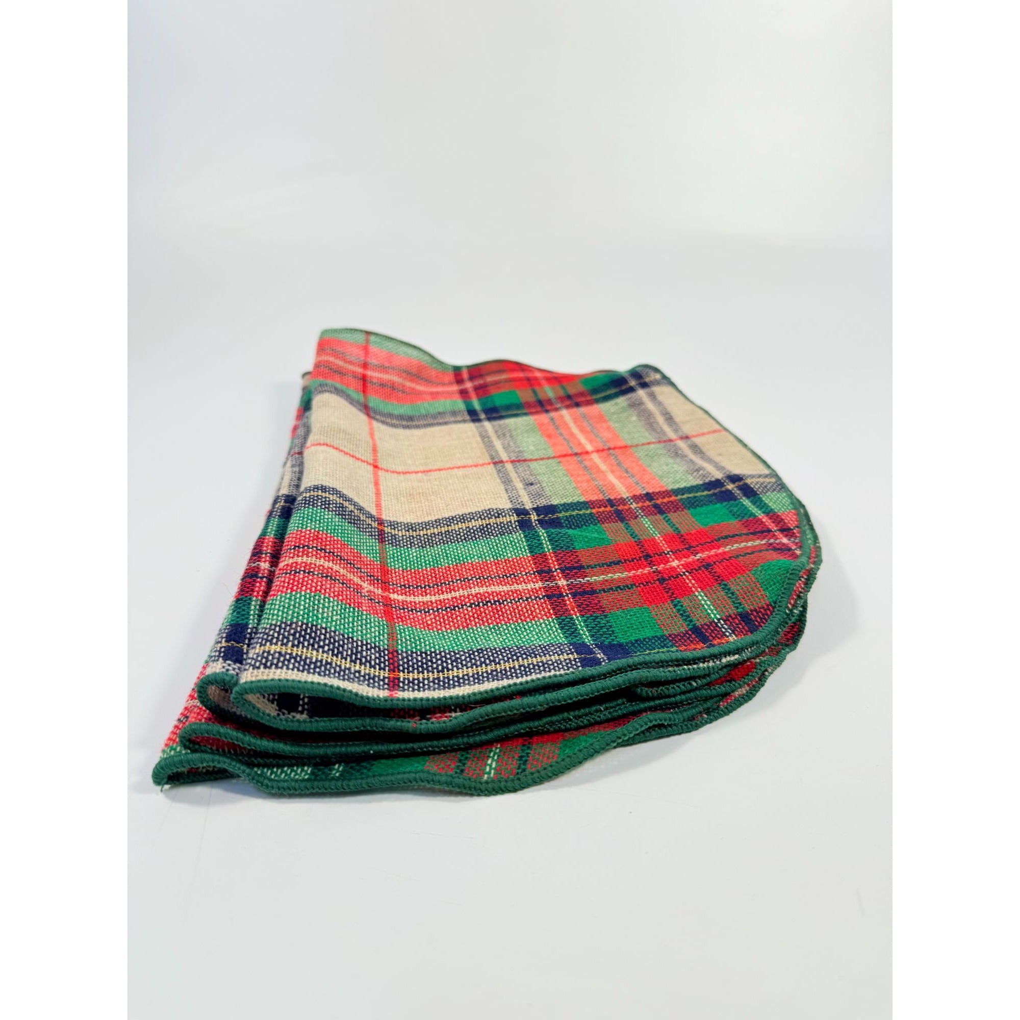Placemats Set 4 Christmas Winter Ralph Lauren Style Holiday | Plaid Tartan Gold Red Green Blue