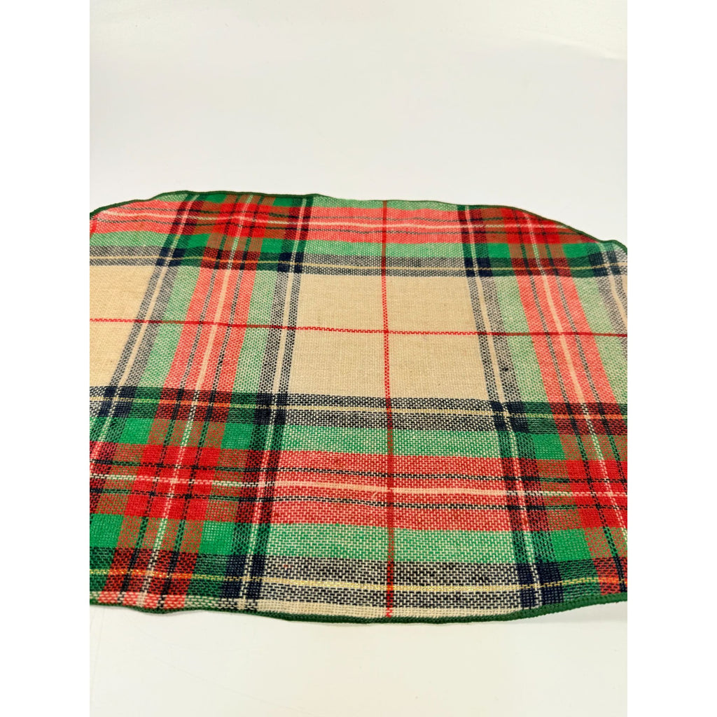 Placemats Set 4 Christmas Winter Ralph Lauren Style Holiday | Plaid Tartan Gold Red Green Blue
