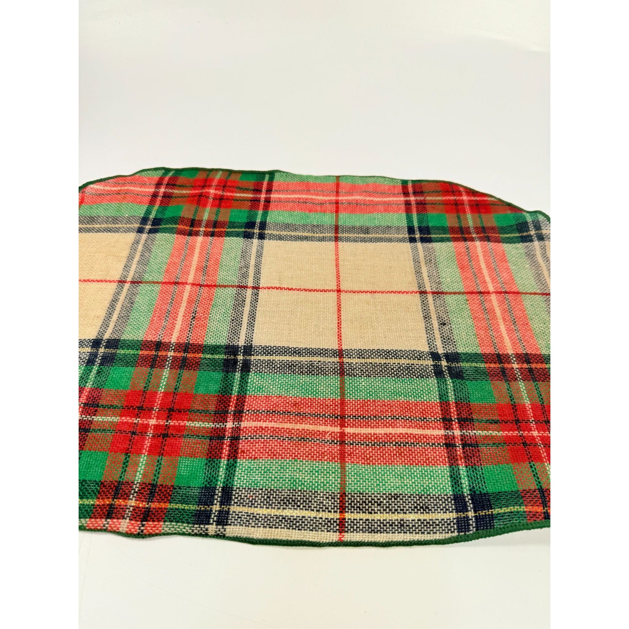 Placemats Set 4 Christmas Winter Ralph Lauren Style Holiday | Plaid Tartan Gold Red Green Blue