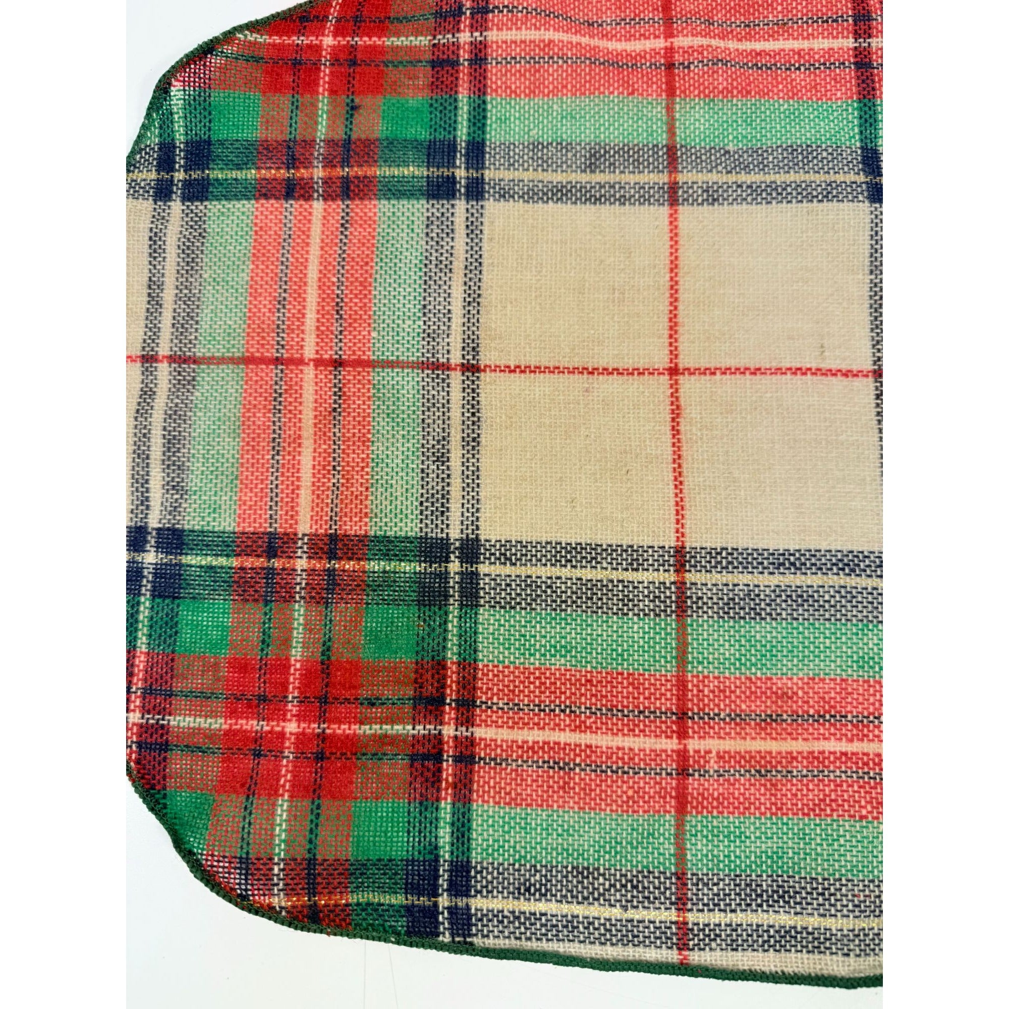 Placemats Set 4 Christmas Winter Ralph Lauren Style Holiday | Plaid Tartan Gold Red Green Blue