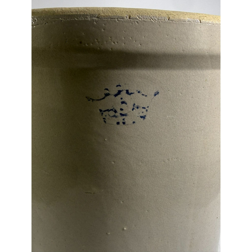 Antique Stoneware Crock Robinson Ransbottom Blue Crown 5 Gallon 1910s Made in USA Farmhouse Primitive Country Kitchen Rustic Cottage Granny